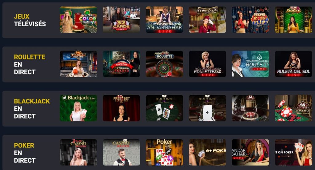 Betlive Casino jeux live
