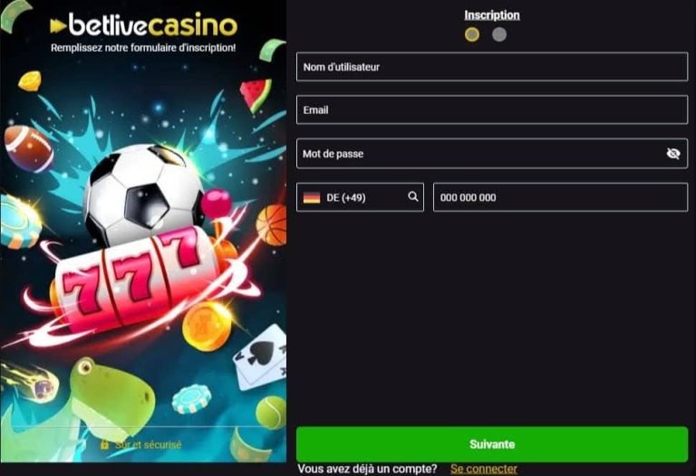 Betlive Casino inscription